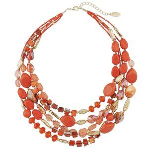 Multi Layer Statement Collar Beaded Necklace Elegant Chic Party Wear
